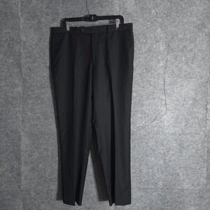 Peter Millar Pants Mens 36x30 Black Flat Front Dress Casual Office Stretch Solid